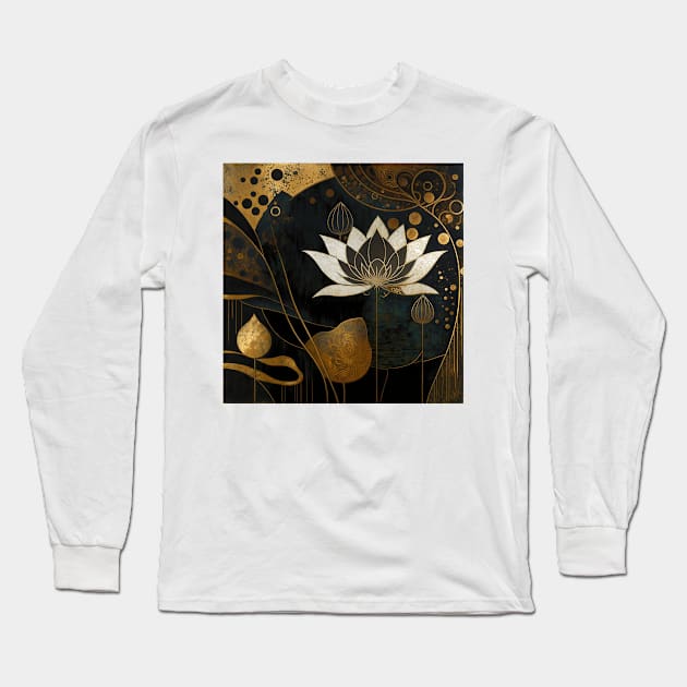 flower and gold Long Sleeve T-Shirt by Imagier